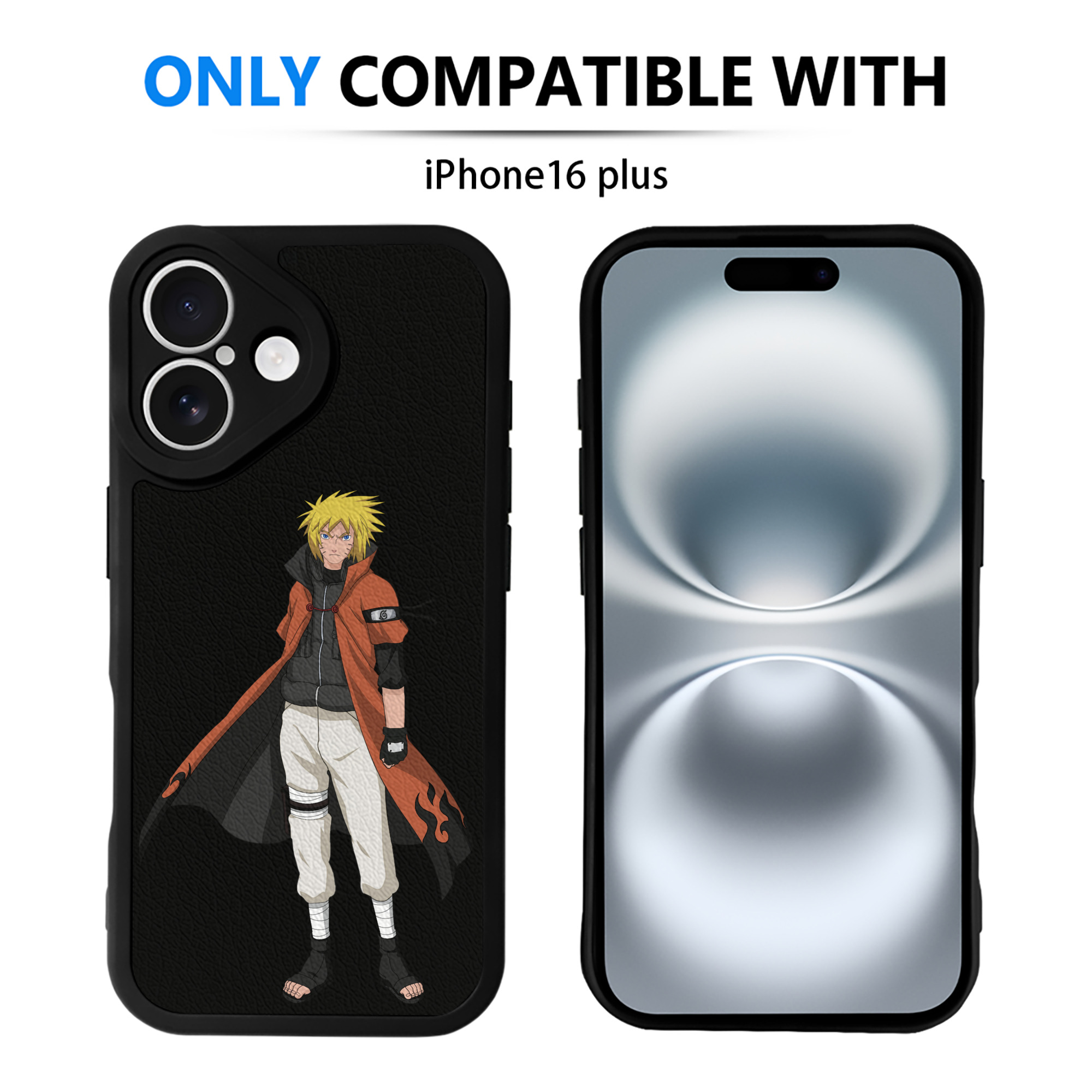 （画像用） NARUTO -ナルト- うずまき ナルト Uzumaki Naruto 【iPhone 16シリーズ対応】シリコンスマホケース（レザー調） 材質：シリコン